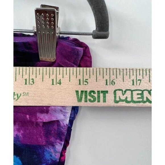 Guess Los Angeles Purple/Blue Abstract Ruched Strapless Cocktail Party Dress 8 - Picture 5 of 10